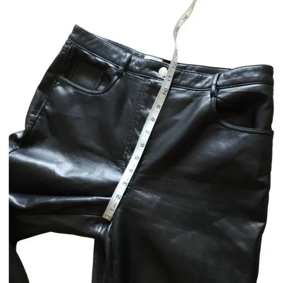 Aritiza Wilfred Melina Cropped vegan leather pant, black - Picture 8 of 10